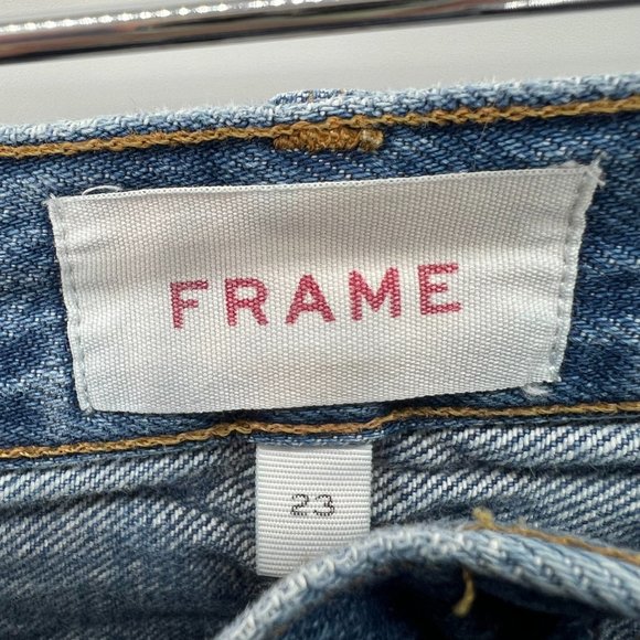 Frame Heritage Le Vintage Short Size 23 Cut Offs Button Fly Distressed Denim - Picture 5 of 13